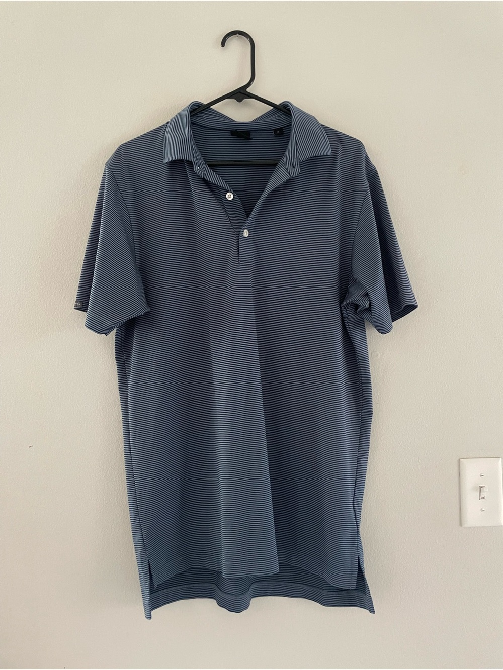 Mens Dunning Golf 2 Tone Blue Striped Polo Shirt